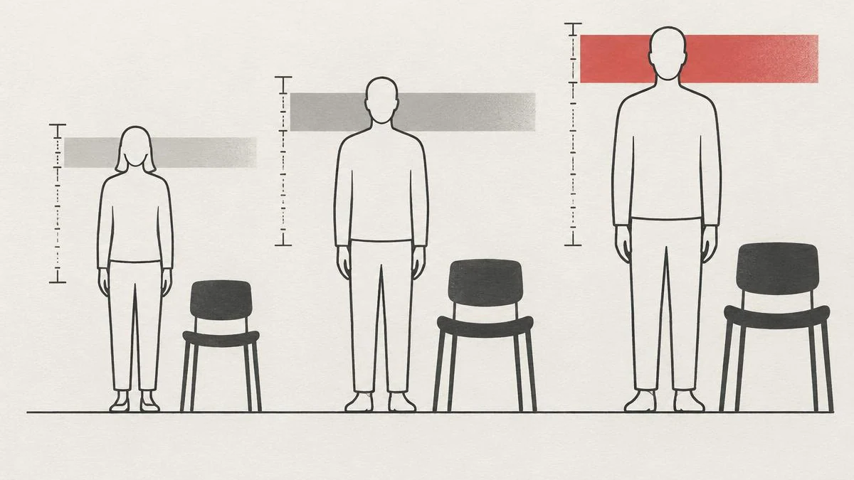 Aeron Size Illustration Illustration showing how Aeron chair size changes with body height and proportions